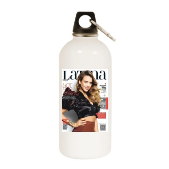 Jessica Alba White Water Bottle With Carabiner