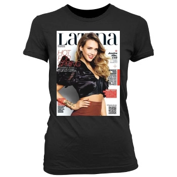 Jessica Alba Women's Junior Cut Crewneck T-Shirt