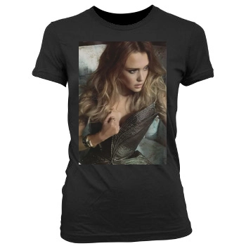 Jessica Alba Women's Junior Cut Crewneck T-Shirt