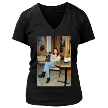 Jessica Alba Women's Deep V-Neck TShirt