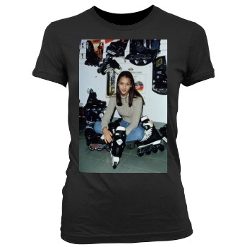 Jessica Alba Women's Junior Cut Crewneck T-Shirt