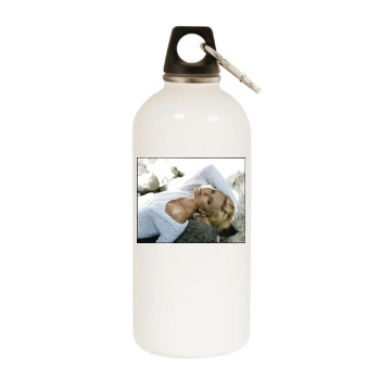 Charlize Theron White Water Bottle With Carabiner