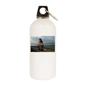 Jessica Alba White Water Bottle With Carabiner