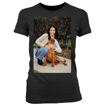 Jessica Alba Women's Junior Cut Crewneck T-Shirt