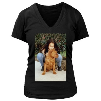 Jessica Alba Women's Deep V-Neck TShirt