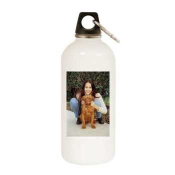 Jessica Alba White Water Bottle With Carabiner