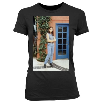 Jessica Alba Women's Junior Cut Crewneck T-Shirt