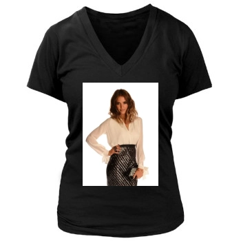 Jessica Alba Women's Deep V-Neck TShirt