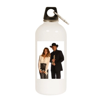 Jessica Alba White Water Bottle With Carabiner