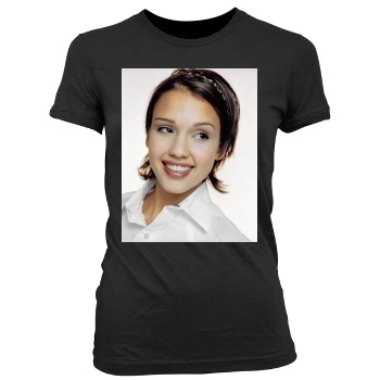 Jessica Alba Women's Junior Cut Crewneck T-Shirt