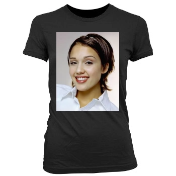 Jessica Alba Women's Junior Cut Crewneck T-Shirt