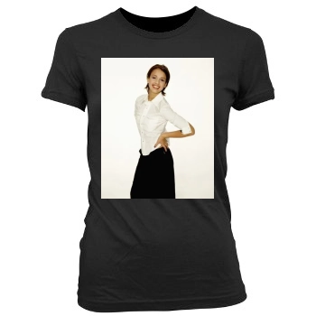 Jessica Alba Women's Junior Cut Crewneck T-Shirt