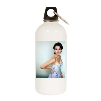 Jessica Alba White Water Bottle With Carabiner