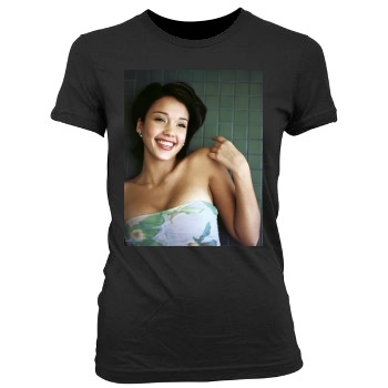 Jessica Alba Women's Junior Cut Crewneck T-Shirt