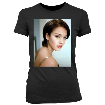 Jessica Alba Women's Junior Cut Crewneck T-Shirt