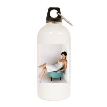 Jessica Alba White Water Bottle With Carabiner