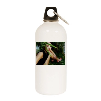 Jessica Alba White Water Bottle With Carabiner