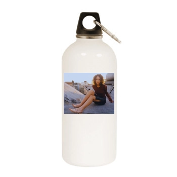 Jessica Alba White Water Bottle With Carabiner