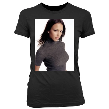 Jessica Alba Women's Junior Cut Crewneck T-Shirt