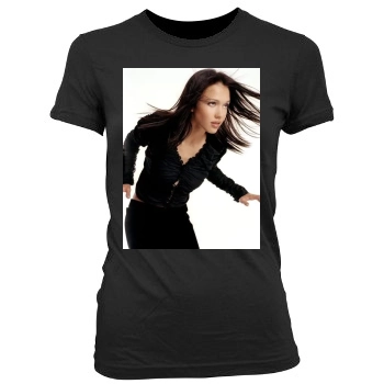 Jessica Alba Women's Junior Cut Crewneck T-Shirt