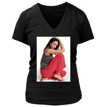 Jessica Alba Women's Deep V-Neck TShirt