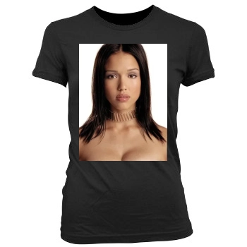 Jessica Alba Women's Junior Cut Crewneck T-Shirt