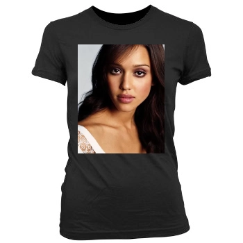 Jessica Alba Women's Junior Cut Crewneck T-Shirt