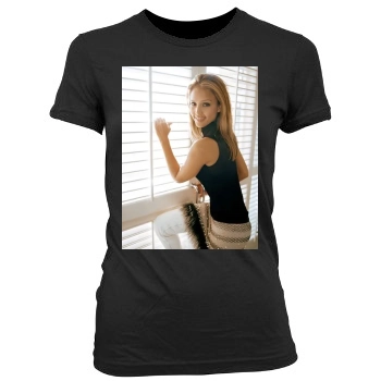 Jessica Alba Women's Junior Cut Crewneck T-Shirt