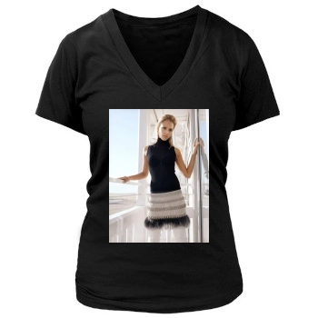 Jessica Alba Women's Deep V-Neck TShirt