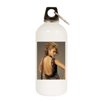 Jessica Alba White Water Bottle With Carabiner