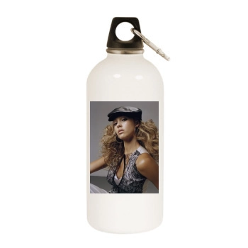 Jessica Alba White Water Bottle With Carabiner