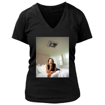 Jessica Alba Women's Deep V-Neck TShirt