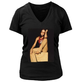 Jessica Alba Women's Deep V-Neck TShirt