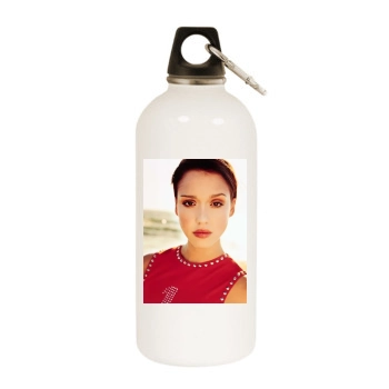 Jessica Alba White Water Bottle With Carabiner