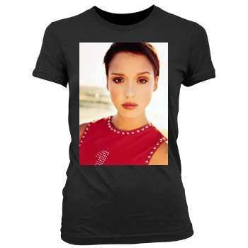 Jessica Alba Women's Junior Cut Crewneck T-Shirt