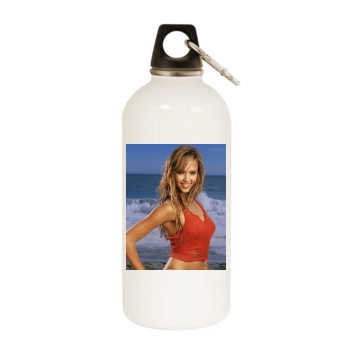 Jessica Alba White Water Bottle With Carabiner