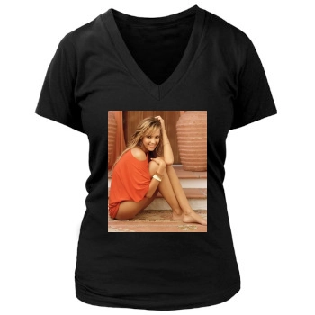 Jessica Alba Women's Deep V-Neck TShirt