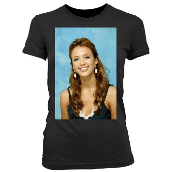 Jessica Alba Women's Junior Cut Crewneck T-Shirt