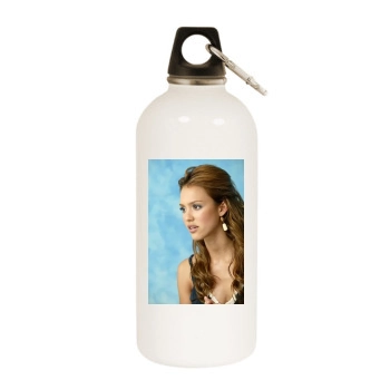 Jessica Alba White Water Bottle With Carabiner