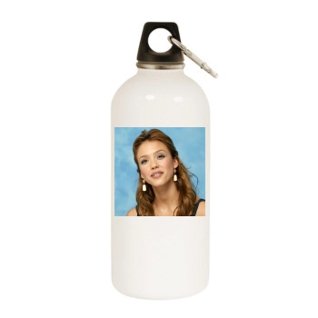 Jessica Alba White Water Bottle With Carabiner