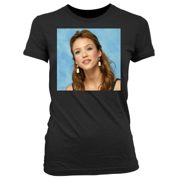 Jessica Alba Women's Junior Cut Crewneck T-Shirt