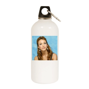 Jessica Alba White Water Bottle With Carabiner