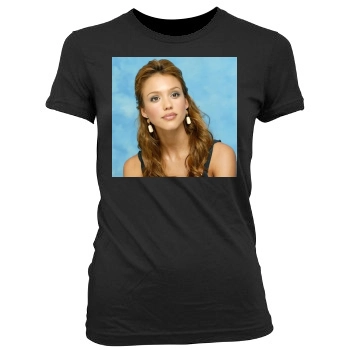 Jessica Alba Women's Junior Cut Crewneck T-Shirt