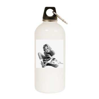 Charlize Theron White Water Bottle With Carabiner