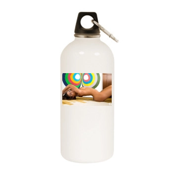 Jessica Ashley White Water Bottle With Carabiner