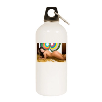 Jessica Ashley White Water Bottle With Carabiner