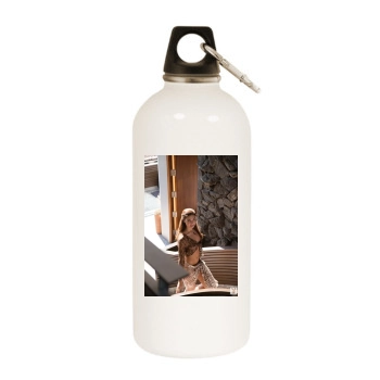 Jessica Ashley White Water Bottle With Carabiner