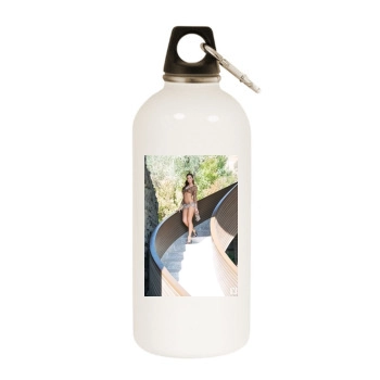 Jessica Ashley White Water Bottle With Carabiner