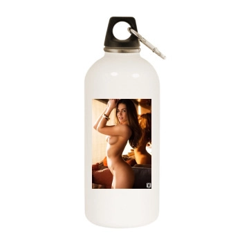 Jessica Ashley White Water Bottle With Carabiner