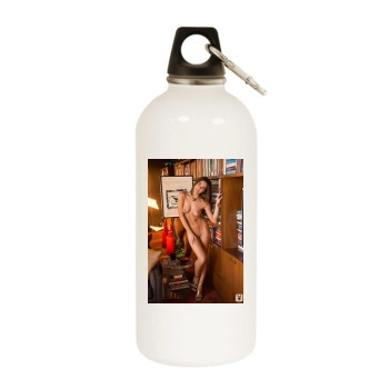 Jessica Ashley White Water Bottle With Carabiner